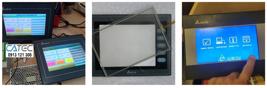 Trung tâm chyên sửa màn hình Delta hiển thị sọc, thay mới tầm LCD cho màn hình HMI Delta hiển thị mờ