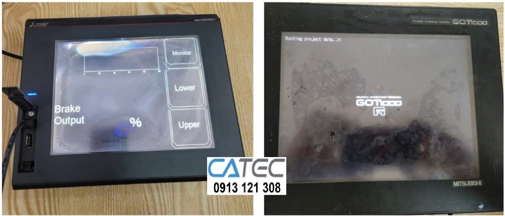 Nhận sửa chữa và bảo hành Màn hình HMI Mitsubishi hư CPU, lỗi không lên đè, không lên hình