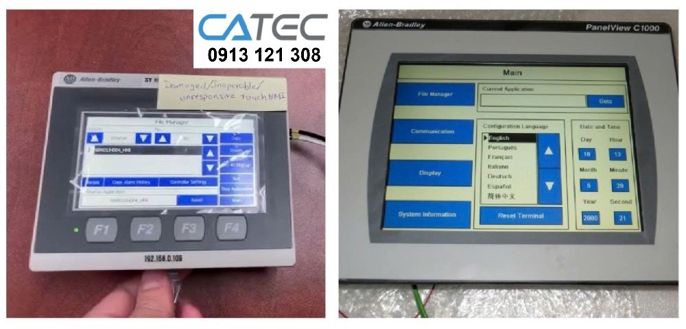 Chuyên sửa chữa màn hình HMI Allen Bradley màn hình bị nhòe không thấy rõ, sửa HMI Allen Bradley lấy gấp trong ngày