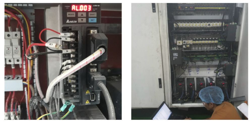 Sửa chữa AC servo Delta Mô Tơ Chạy Bị dật rung lắc Báo Lỗi