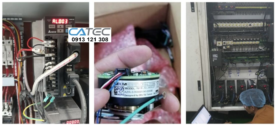 Sửa chữa AC servo Delta Mô Tơ Chạy Bị dật rung lắc Báo Lỗi