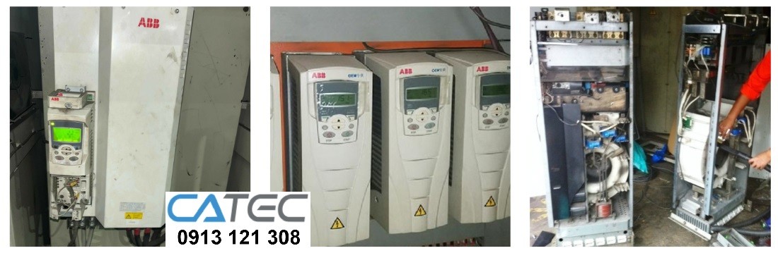 Hình ảnh thực tế Kỹ Sư Catec sửa chữa biến tần hỏng phần cứng Tại Xưởng