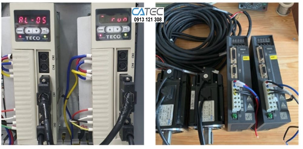 Hình ảnh thực tế Kỹ Sư của Catec sửa AC servo hãng Teco (sửa bộ điều khiển Driver servo Teco hư board mạch, hư IGBT, sửa động cơ servo Teco hư encoder, hư bạc đạn, hư rotor...)