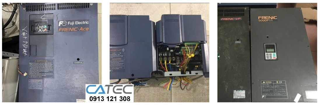 Hình ảnh thực tế Kỹ Sư của Catec sửa biến tần hãng Fuji (sửa biến tần Fuji  hư Diode chỉnh lưu công suất, sửa biến tần Fuji  hư IGBT, hư control board - hư power board, sửa chữa biến tần Fuji  báo lỗi quá dòng-quá tải-nối đất...)