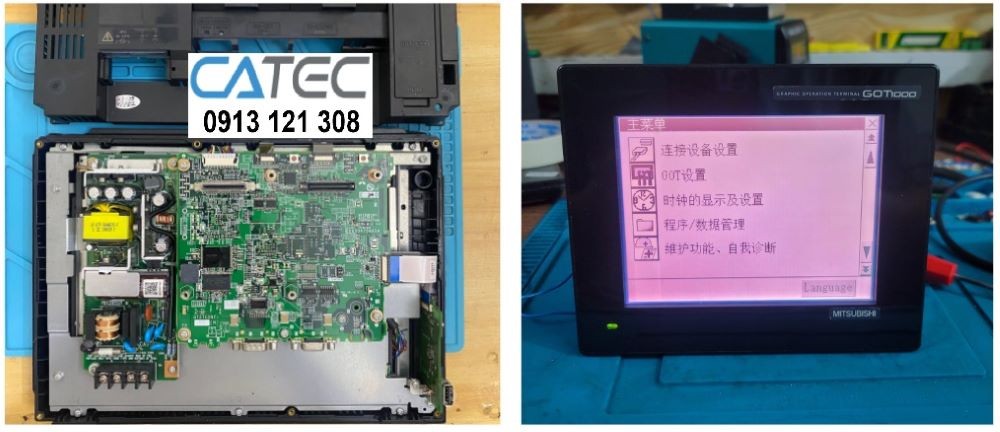 Sửa chữa màn hình HMI Mitsubishi (thay cảm ứng màn hình HMI , sửa chữa-thay mới tấm màn hình HMI , sửa chữa board nguồn màn hình cảm ứng, sửa board CPU màn hình công nghiệp, thay bóng cao áp màn hình HMI , sửa màn hình  lỗi chương trình...)