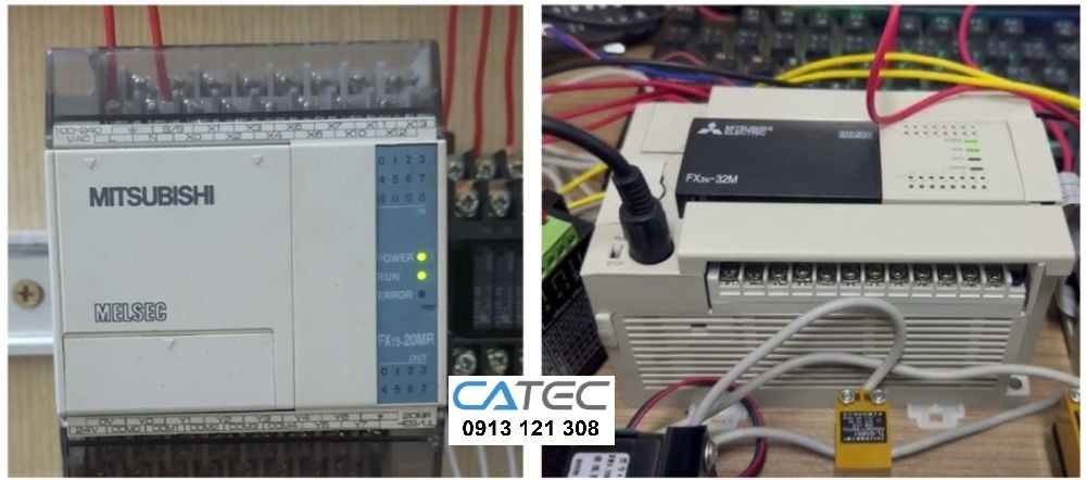 Hình ảnh thực tế Kỹ Sư của Catec sửa PLC hãng Mitsubishi (Sửa PLC Mitsubishi  hư board CPU, hư ngõ vào Input, ngõ ra Output, Analog, hư board nguồn, mất nguồn, nổ cầu chì, lỗi chương trình dẫn tới hoạt động sai quy trình...)